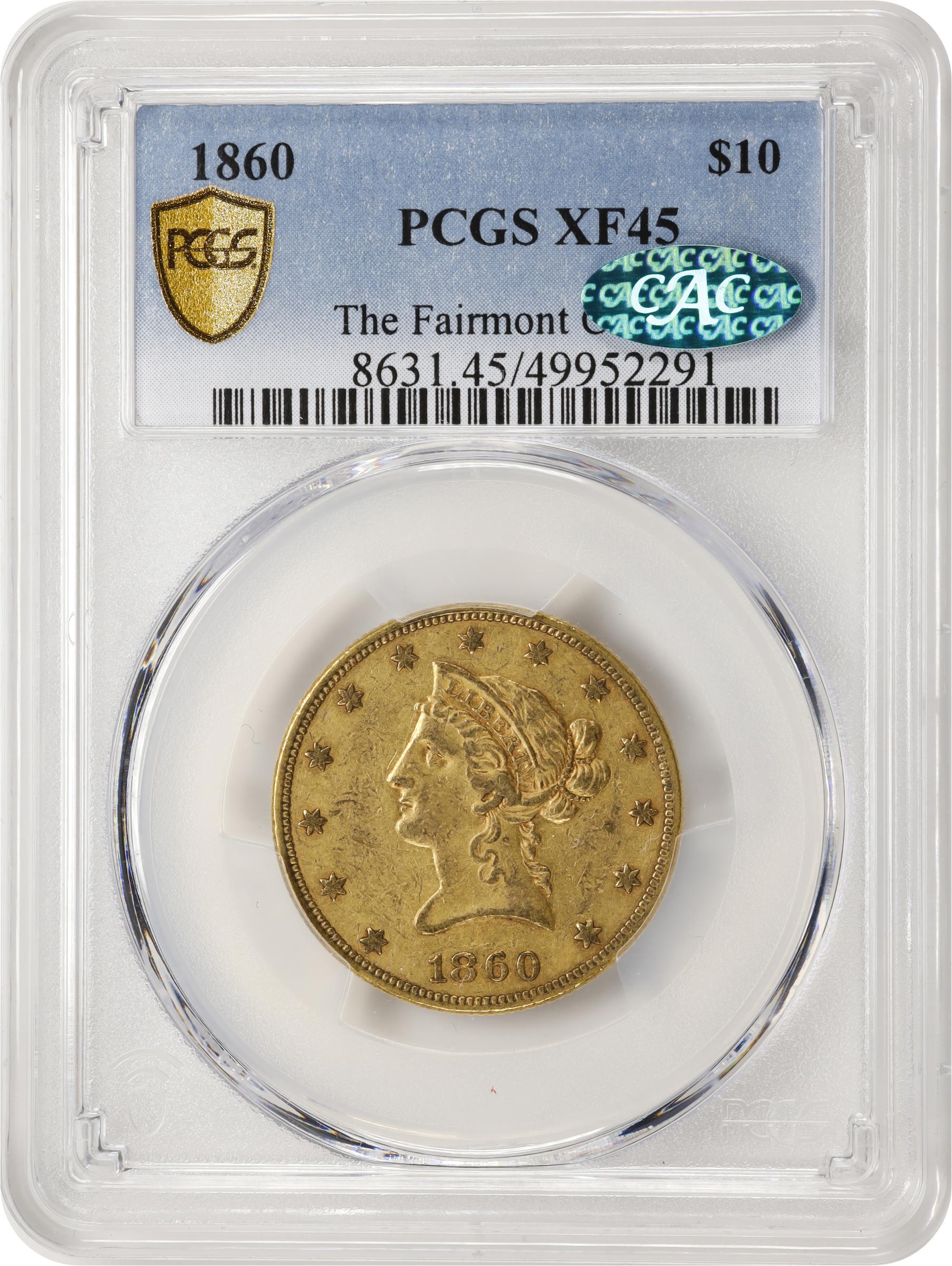 image for: 1860 Liberty Head Eagle. EF-45 (PCGS). CAC.