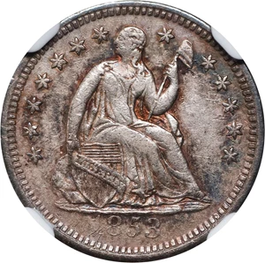 image for: 1853-O Liberty Seated Half Dime. No Arrows. V-1. AU-58 (NGC).