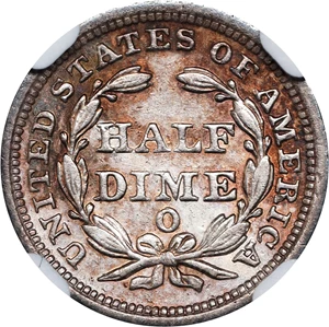 image for: 1853-O Liberty Seated Half Dime. No Arrows. V-1. AU-58 (NGC).