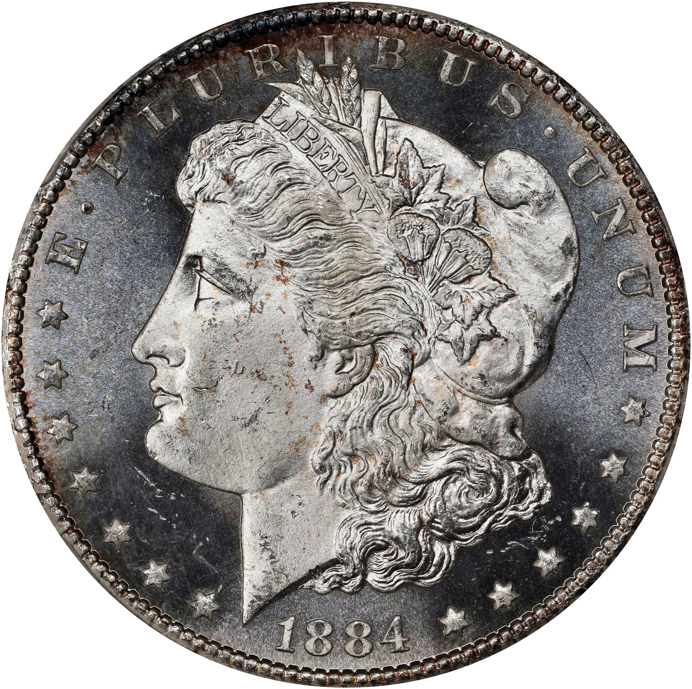 1884-CC Morgan Silver Dollar. MS-66 PL (PCGS).