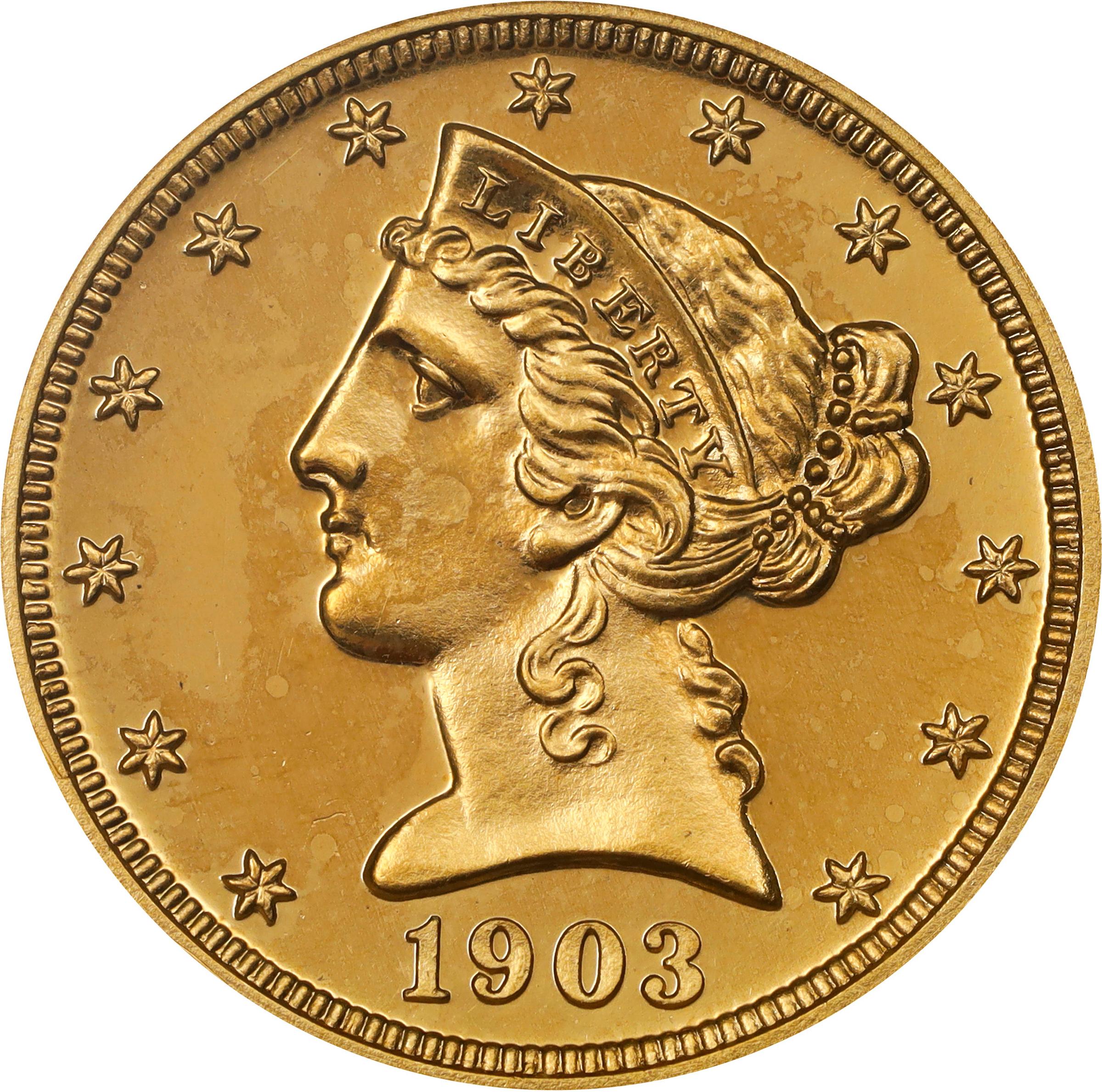 image for: 1903 Liberty Head Half Eagle. JD-1. Rarity-4. Proof-64 (NGC). OH.