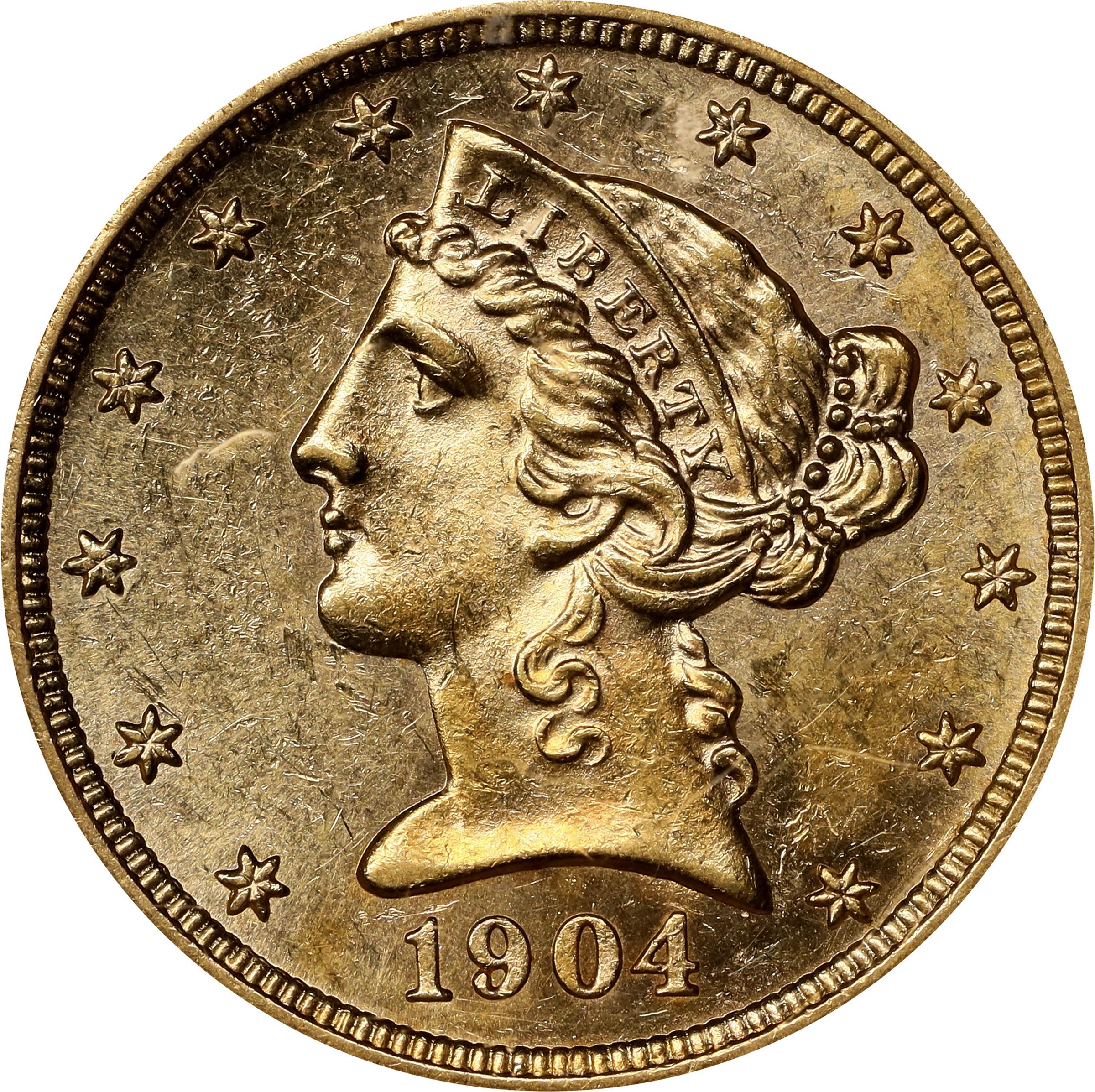 image for: 1904 Liberty Head Half Eagle. MS-62 PL (NGC).