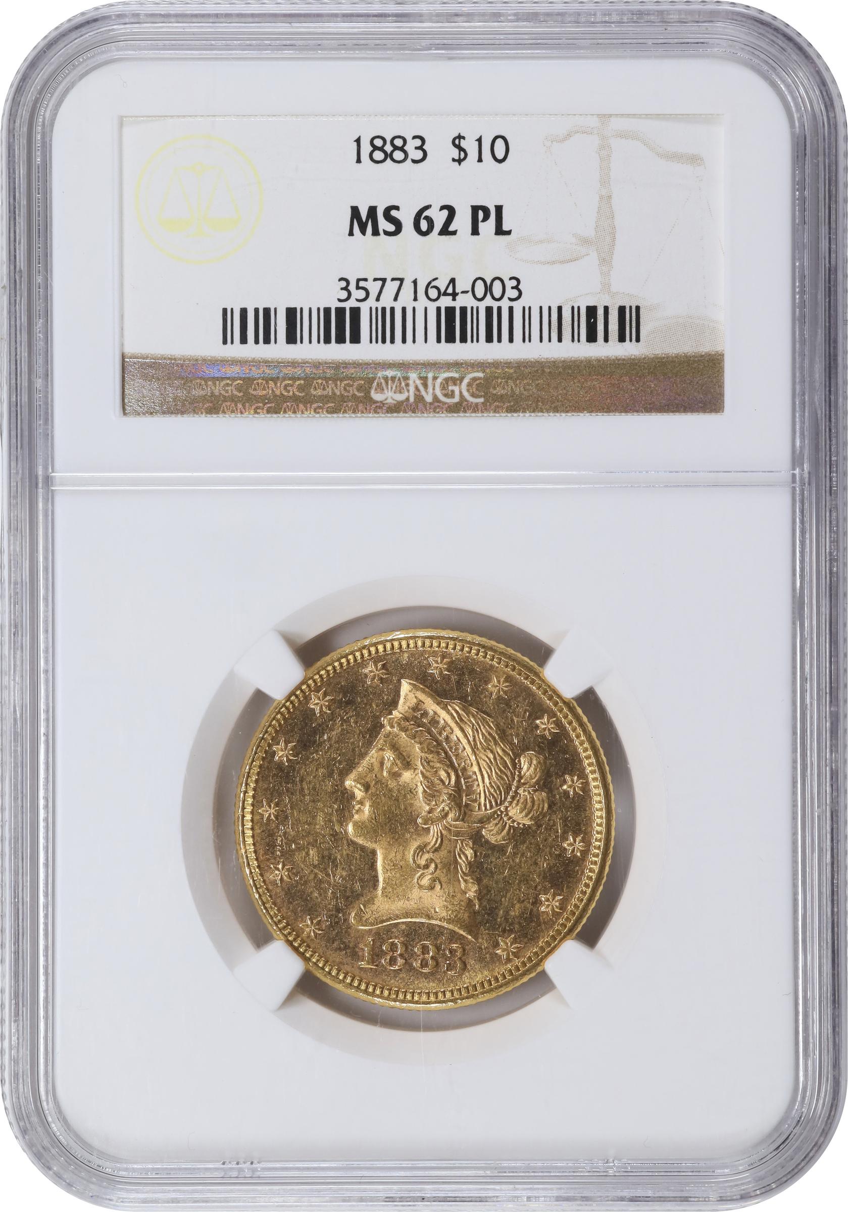 image for: 1883 Liberty Head Eagle. MS-62 PL (NGC).