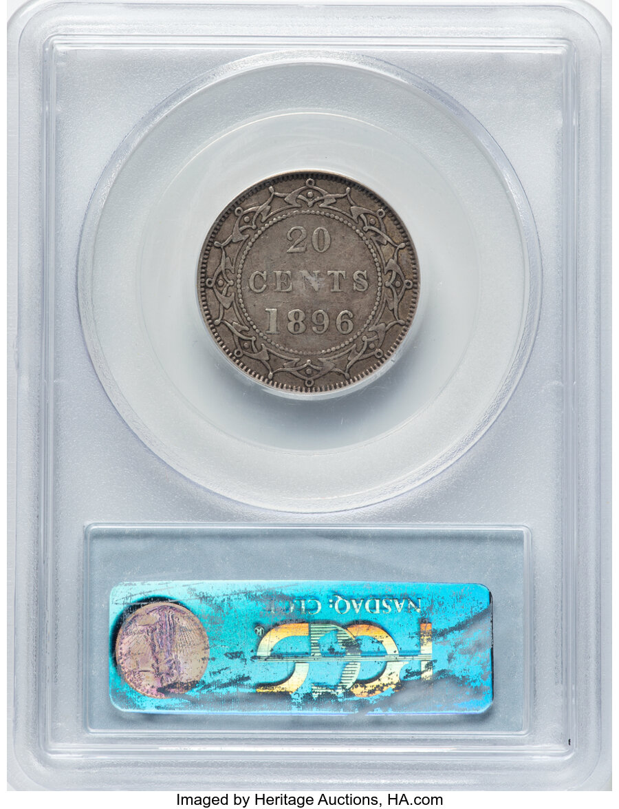 image for: Canada: Newfoundland. Victoria "Large 96" 20 Cents 1896 XF45 PCGS,...