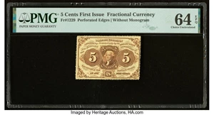 image for: Fr. 1229 5¢ First Issue PMG Choice Uncirculated 64 EPQ....
