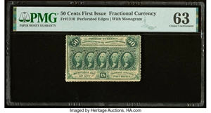 image for: Fr. 1310 50¢ First Issue PMG Choice Uncirculated 63....