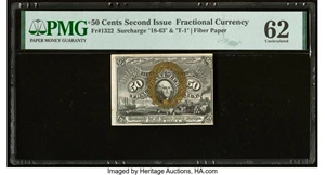 image for: Fr. 1322 50¢ Second Issue PMG Uncirculated 62....
