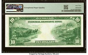 image for: Fr. 951c $10 1914 Federal Reserve Note PMG Choice Uncirculated 63 EPQ....
