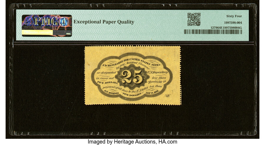 image for: Fr. 1279 25¢ First Issue PMG Choice Uncirculated 64 EPQ....