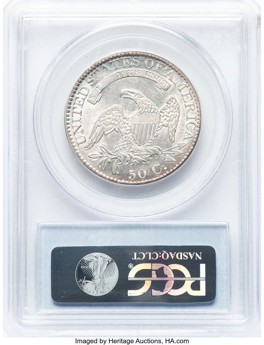 image for: 1824 50C O-117, R.2, AU50 PCGS.  Mintage 3,504,954....