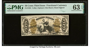 image for: Fr. 1355 50¢ Third Issue Justice PMG Choice Uncirculated 63 EPQ....