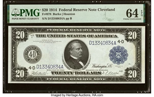image for: Fr. 978 $20 1914 Federal Reserve Note PMG Choice Uncirculated 64 EPQ....