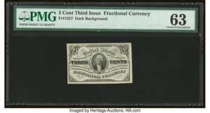 image for: Fr. 1227 3¢ Third Issue PMG Choice Uncirculated 63....
