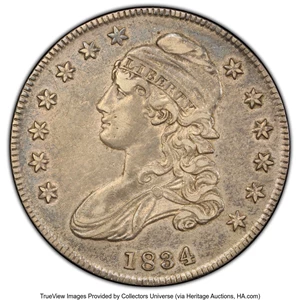 image for: 1834 50C Small Date, Small Letters, O-115, R.2, XF45 PCGS....