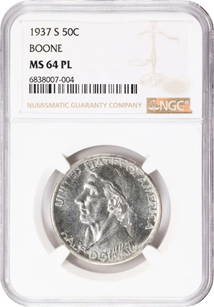 image for: 1937-S Boone Bicentennial. MS-64 PL (NGC).