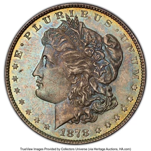 image for: 1878 7/8TF $1 Weak 7/0, Doubled Legs, VAM-43, MS64 PCGS. A Hot 50 Variety. PCGS Population: (7/3 and 0/0+)....