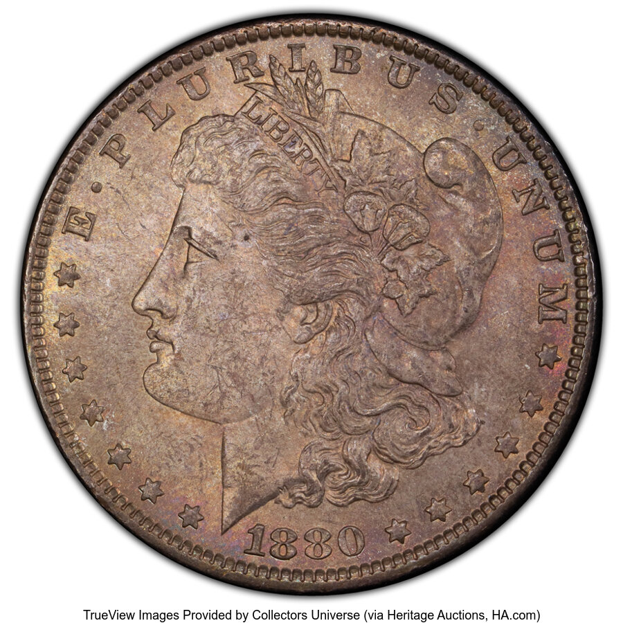 image for: 1880-O $1 Rusted Date, VAM-7, MS63 PCGS. A Hit List 40 Variety. PCGS Population: (22/7 and 0/0+)....