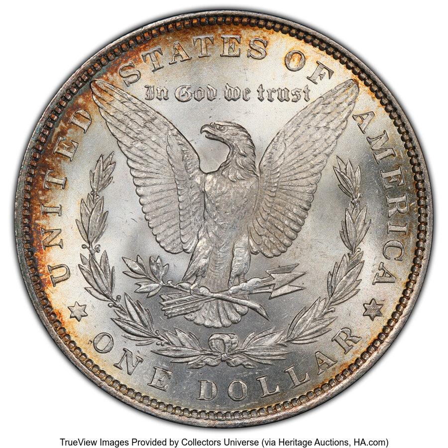 image for: 1880 $1 8 Over 7 Checkmark, VAM-29, MS63 PCGS. A Hot 50 Variety. PCGS Population: (2/2 and 0/0+)....