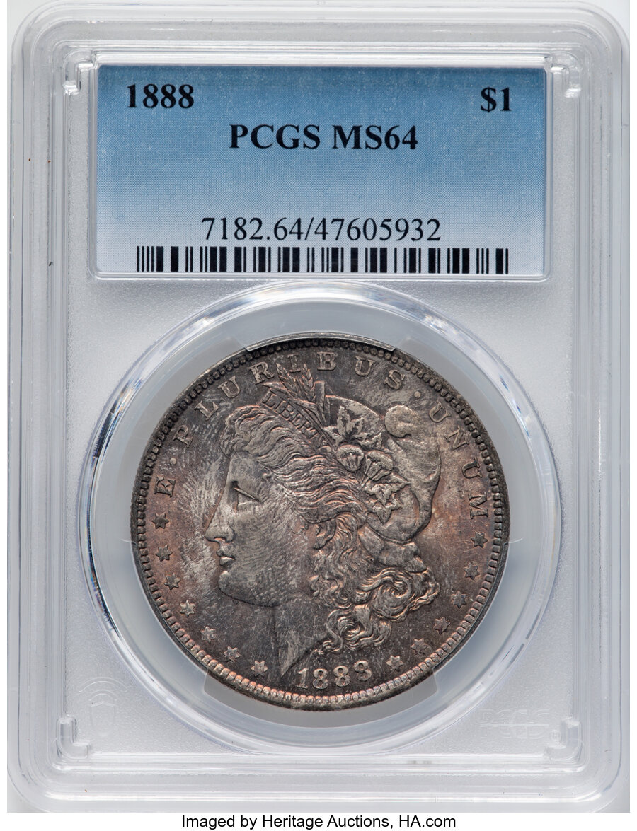 image for: 1888 $1 Doubled Reverse, VAM-6 MS64 PCGS. PCGS Population: (8/2)....