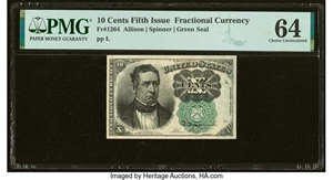 image for: Fr. 1264 10¢ Fifth Issue PMG Choice Uncirculated 64....