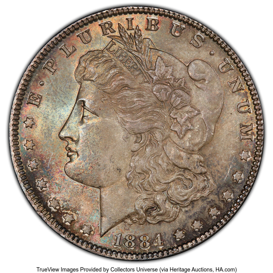 image for: 1884 $1 Small Dot, VAM-4, MS64 PCGS. A Top 100 Variety. PCGS Population: (20/6 and 0/1+)....