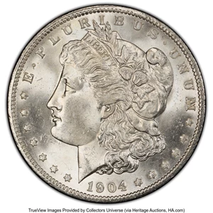 image for: 1904-O $1 VAM-4B, Fish Hook, MS65 PCGS. A Hit List 40 Variety. PCGS Population: (31/7 and 0/2+)....