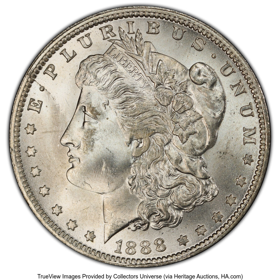 image for: 1888-O $1 Scarface, VAM-1B, Early Die State,  MS64 PCGS. PCGS Population: (3/0 and 0/0+)....