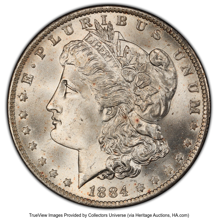 1884 O Morgan Dollar Doubled Eyelid VAM 35 Mint State (MS