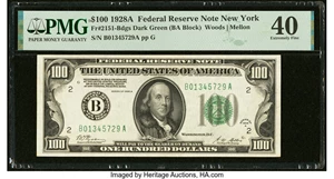 image for: Fr. 2151-B $100 1928A Federal Reserve Note. PMG Extremely Fine 40....