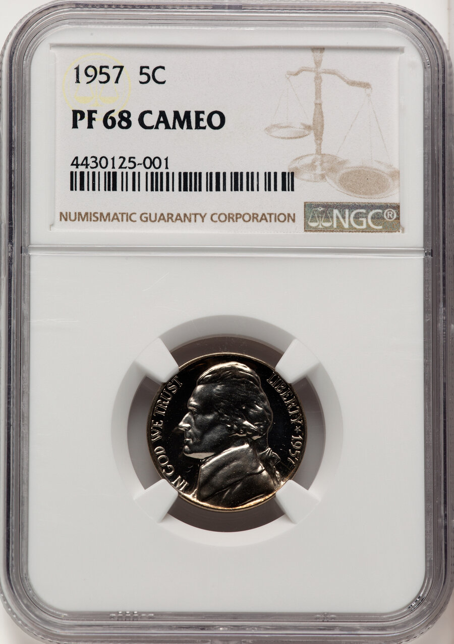 image for: 1957 5C PR68 Cameo NGC. NGC Census: (66/25).  ...