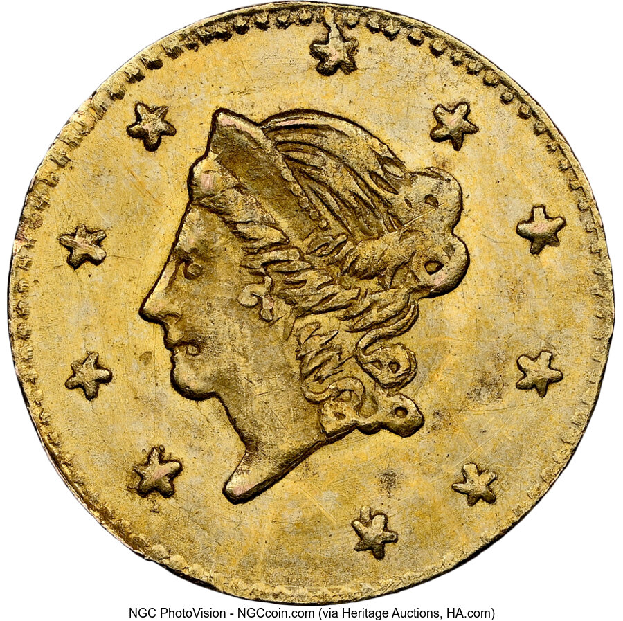 image for: 1868 50C Liberty Round 50 Cents, BG-1008, R.5, MS61 NGC. NGC Census: (1/17).  ...