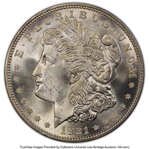 image for: 1921-D $1 Unicorn, VAM-1N, MS64 PCGS. CAC. A Hit List 40 Variety. CAC Population: (3/1)....