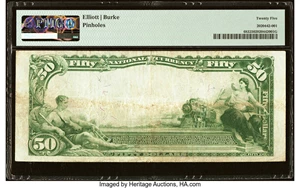 image for: Los Angeles, CA - $50 1902 Plain Back Fr. 683 Los Angeles-First National Trust & Savings Bank Ch. # 2491 PMG Very Fine 25....
