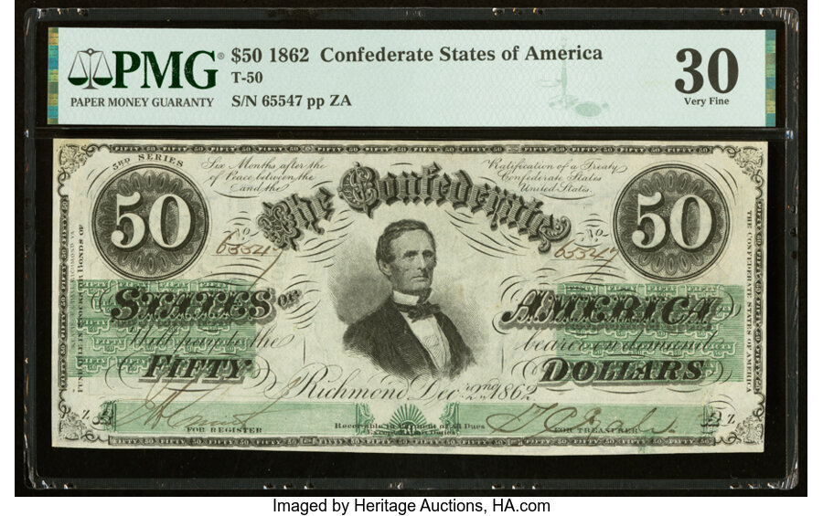 image for: T50 $50 1862 PF-4 Cr. 351 PMG Very Fine 30....