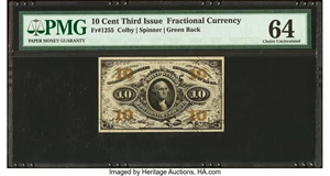 image for: Fr. 1255 10¢ Third Issue PMG Choice Uncirculated 64....