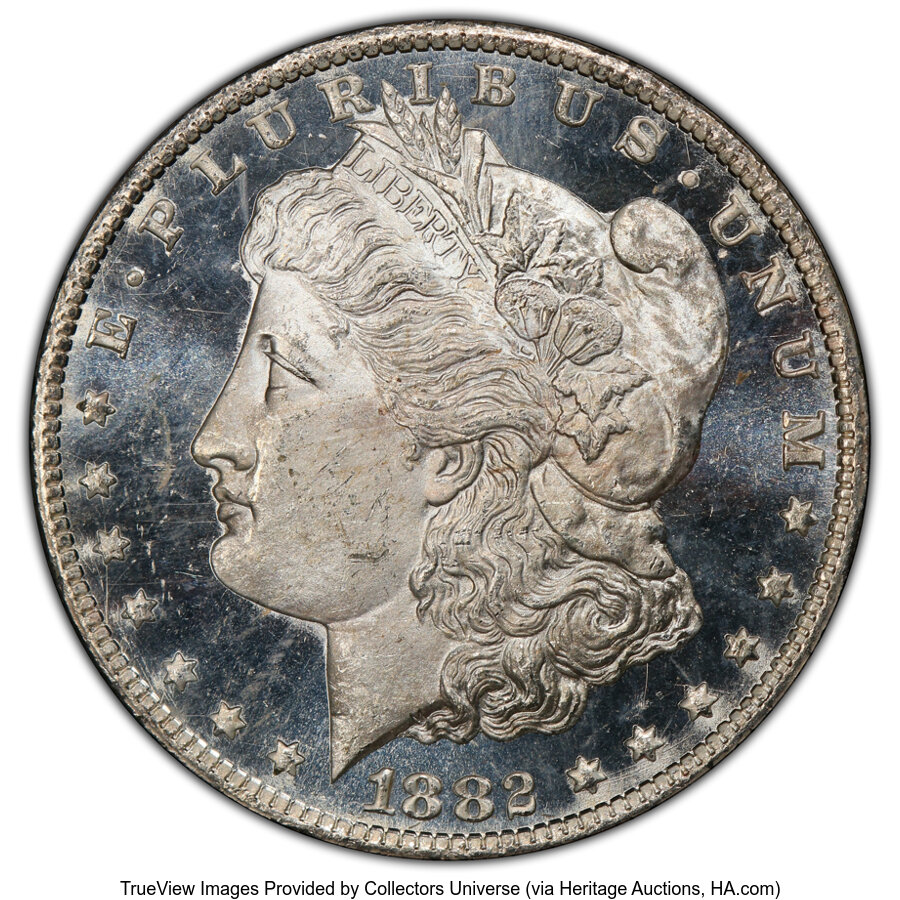 image for: 1882-CC $1 VAM-2 Misplaced Date, MS64 Deep Mirror Prooflike PCGS. CAC. A Hit List 40 Variety. CAC Population: (1/0)....