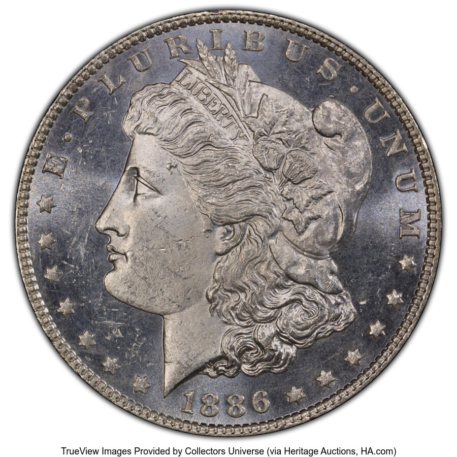 image for: 1886 $1 Doubled Arrows, VAM-17, MS64 Prooflike PCGS. CAC. A Top 100 Variety. CAC Population: (2/0)....