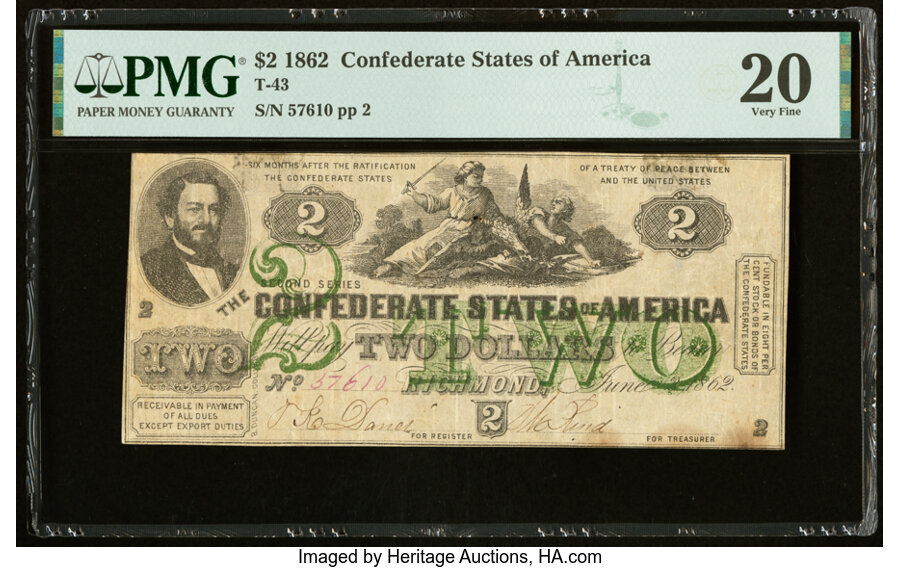 image for: T43 $2 1862 PF-1 Cr. 338 PMG Very Fine 20....