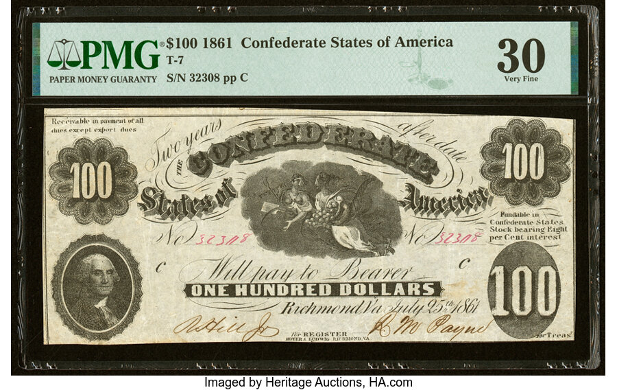 image for: T7 $100 1861 PF-4 Cr. 11 PMG Very Fine 30....