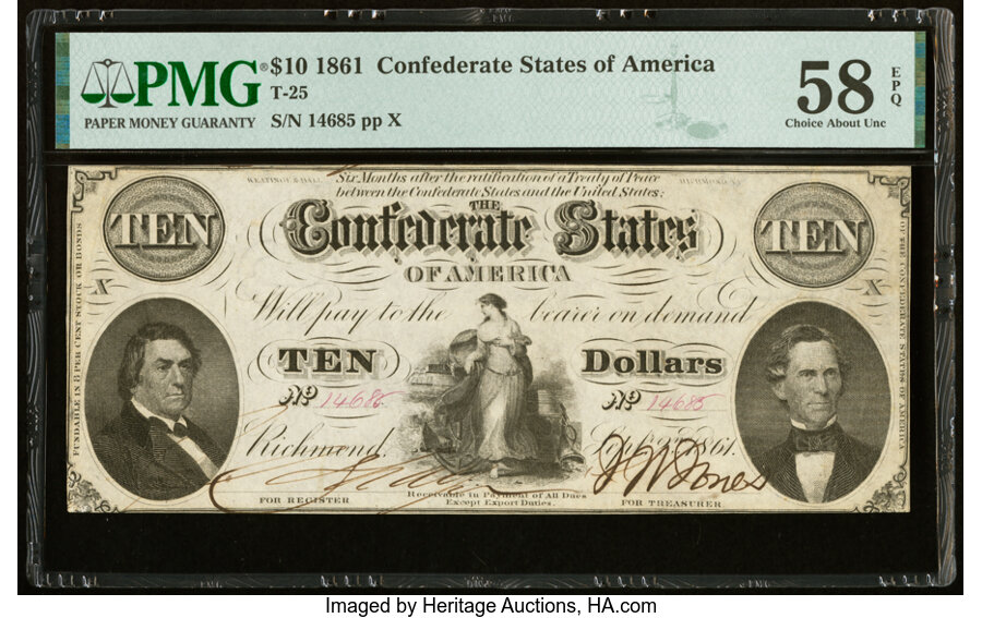 image for: T25 $10 1861 PF-2 Cr. 169 PMG Choice About Unc 58 EPQ....