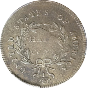 image for: 1795 Liberty Cap Half Cent. C-5a. Rarity-3. Plain Edge, No Pole. Thin Planchet. EF Details--Scratch (PCGS).
