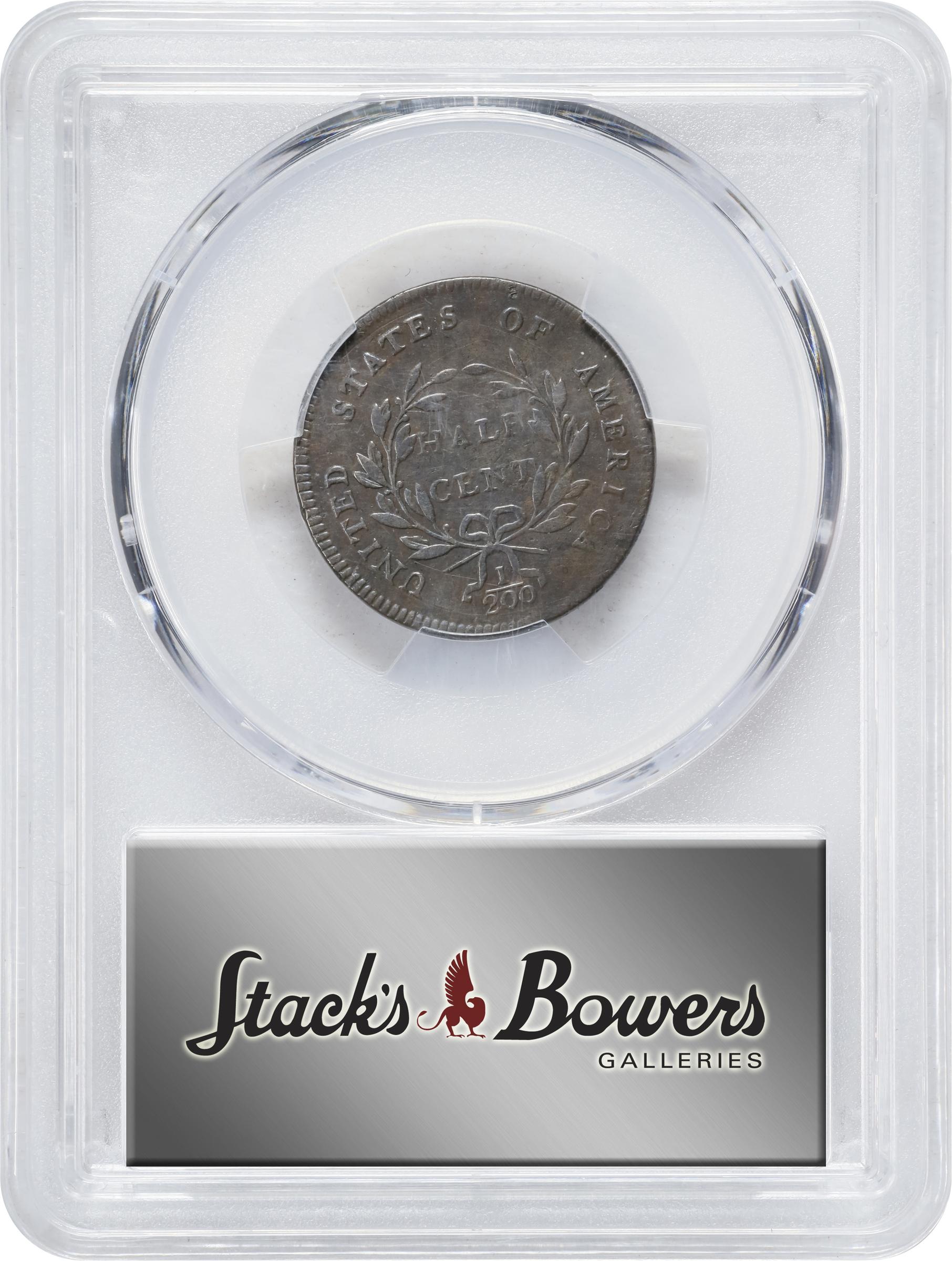 image for: 1797 Liberty Cap Half Cent. C-2. Rarity-3. Centered Head, Plain Edge. VF Details--Cleaned (PCGS).