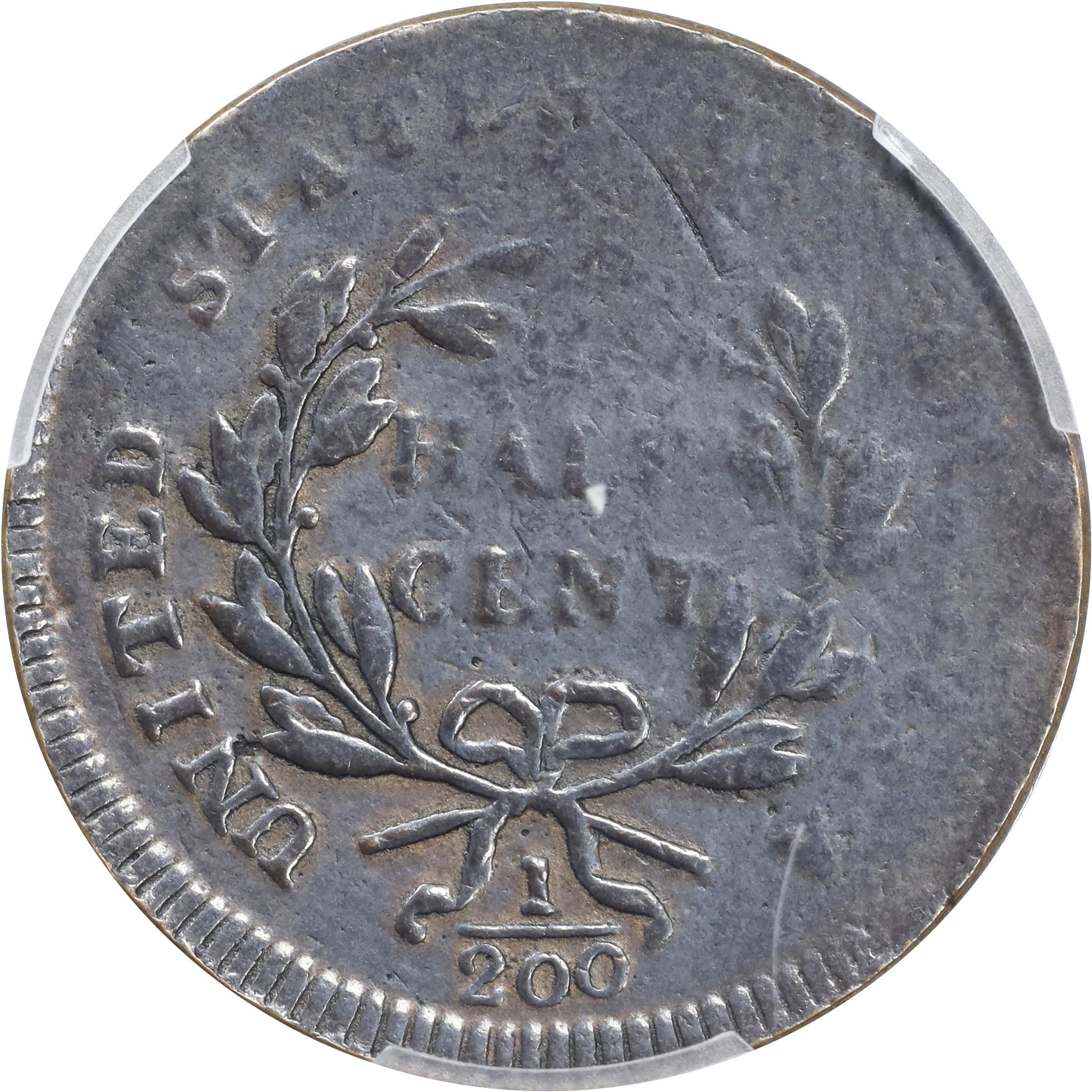 image for: 1797 Liberty Cap Half Cent. C-3b. Rarity-4. Low Head, Lettered Edge. Fine Details--Environmental Damage (PCGS).