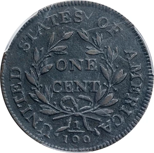 image for: 1798/7 Draped Bust Cent. S-152, B-13. Rarity-2. EF Details--Environmental Damage (PCGS).