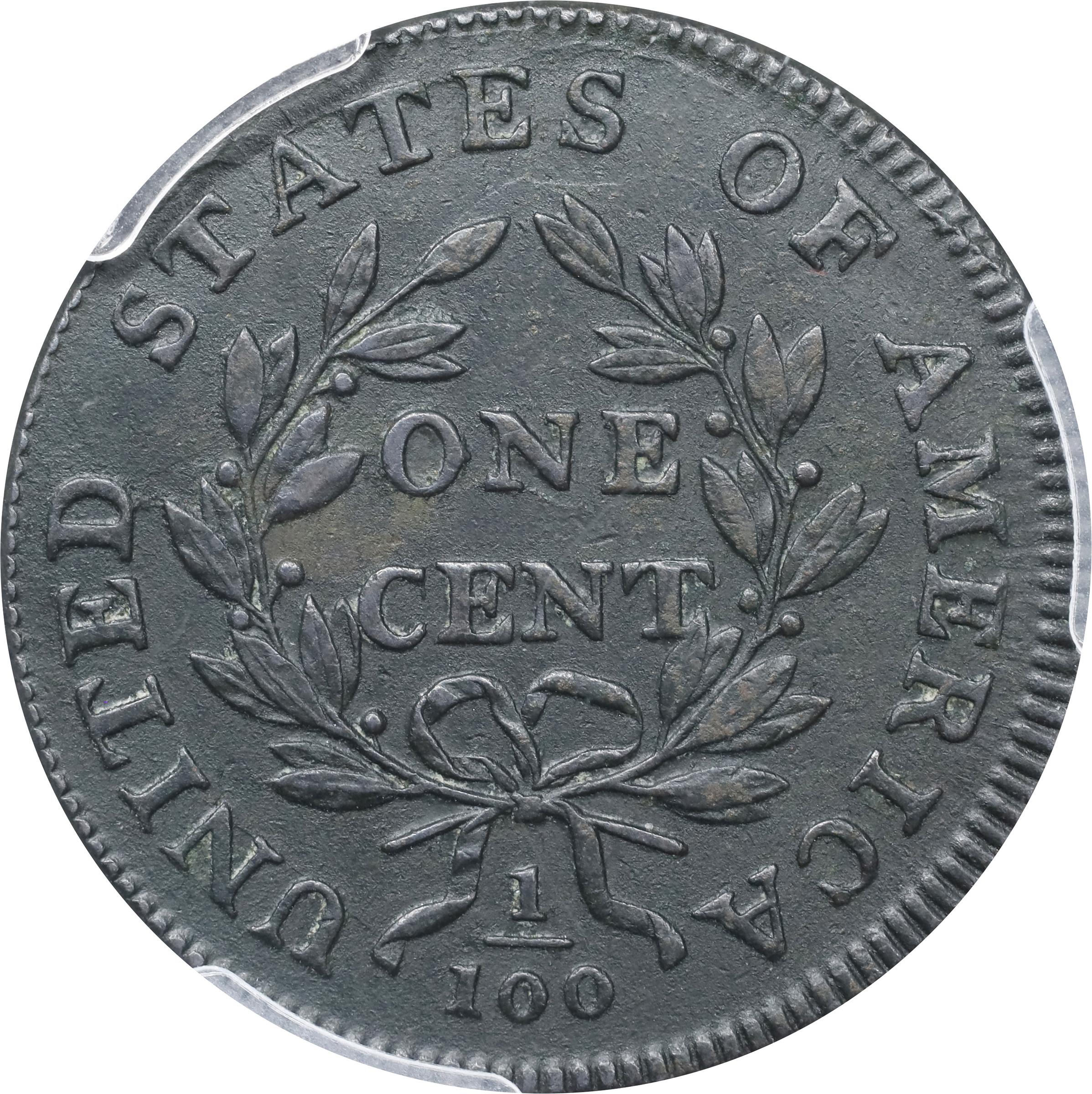 image for: 1798 Draped Bust Cent. S-161, B-22. Rarity-2. Style I Hair. AU Details--Environmental Damage (PCGS).