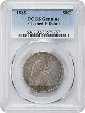 image for: 1885 Liberty Seated Half Dollar. Fine Details--Cleaned (PCGS).