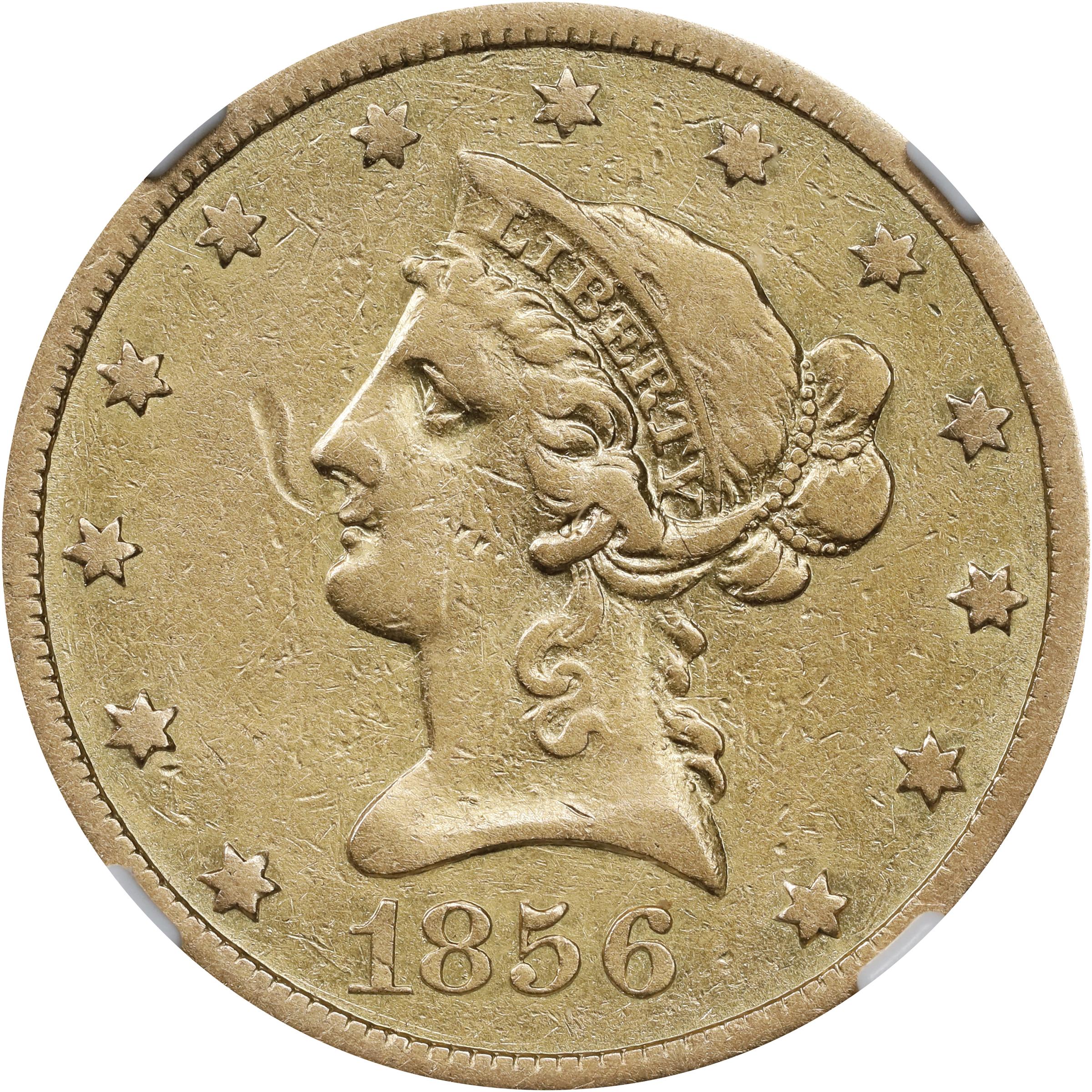 image for: 1856-O Liberty Head Eagle. Winter-3. Fine Details--Cleaned (NGC).