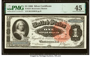 image for: Fr. 218 $1 1886 Silver Certificate PMG Choice Extremely Fine 45....