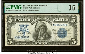 image for: Fr. 277 $5 1899 Silver Certificate PMG Choice Fine 15....