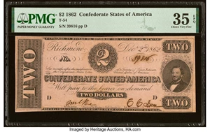 image for: T54 $2 1862 PF-6 Cr. 391 PMG Choice Very Fine 35 EPQ....